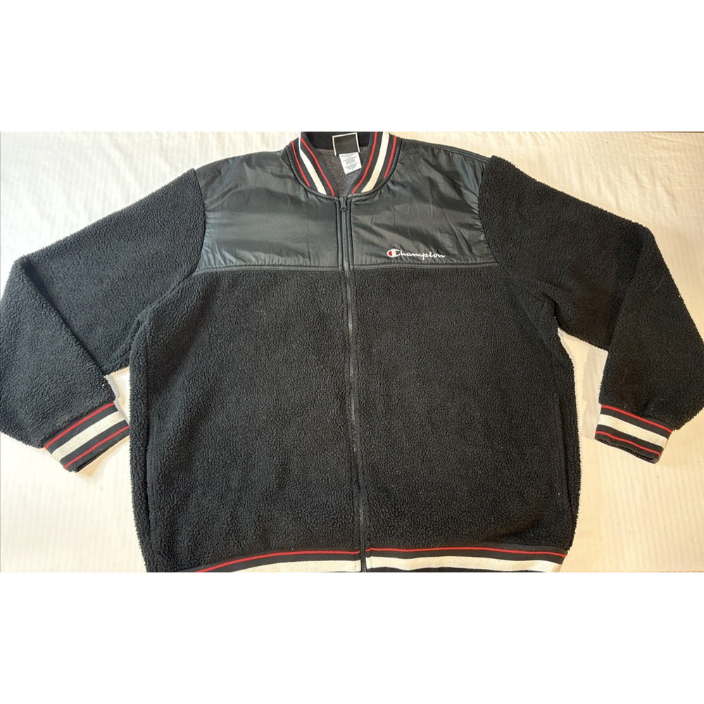 Original Champion Sherpa Baseball Men's Black Jacket Size L YX2